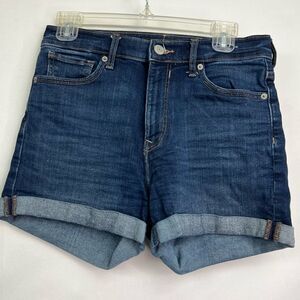 American Eagle Rolled Hem High Rise denim blue jean shorts